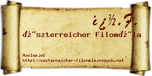 Öszterreicher Filoméla névjegykártya